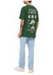 Thumbnail T-shirt en coton biologique vert à imprimé avec une coupe droite et un col rond - Image 4