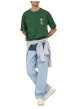 Thumbnail T-shirt en coton biologique vert à imprimé avec une coupe droite et un col rond - Image 5
