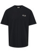 Thumbnail T-shirt en coton biologique noir à imprimé avec une coupe droite et un col rond