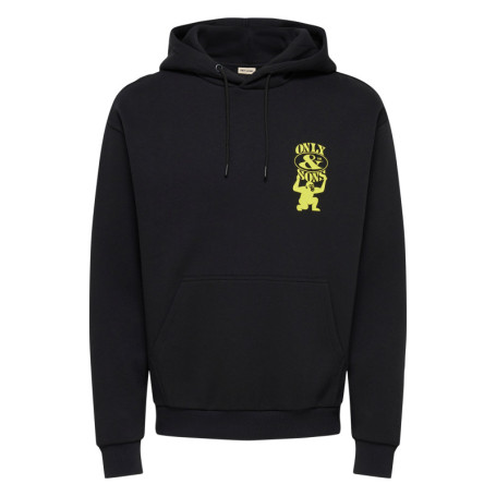 Sweat noir à imprimé avec une coupe droite et...