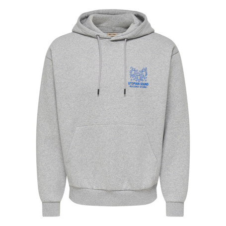 Sweat gris à imprimé avec une coupe droite et...
