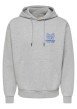 Thumbnail Sweat gris à imprimé avec une coupe droite et un col à capuche