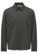 Thumbnail Chemise kaki unie avec une coupe droite et un col à revers