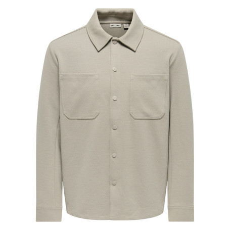 Chemise écrue unie avec une coupe droite et un...