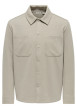 Thumbnail Chemise écrue unie avec une coupe droite et un col à revers