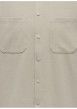Thumbnail Chemise écrue unie avec une coupe droite et un col à revers - Image 3