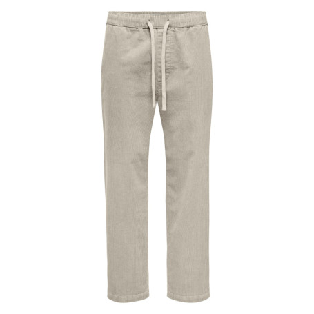 Pantalon jogging en coton beige uni avec une...