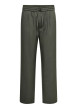 Thumbnail Pantalon jogging kaki uni avec une coupe droite et une taille élastiquée