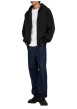 Thumbnail Sweat zippé noir uni avec une coupe droite et un col à capuche - Image 5
