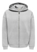 Thumbnail Sweat zippé gris uni avec une coupe droite et un col à capuche