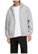 Thumbnail Sweat zippé gris uni avec une coupe droite et un col à capuche - Image 3