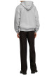 Thumbnail Sweat zippé gris uni avec une coupe droite et un col à capuche - Image 4