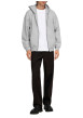 Thumbnail Sweat zippé gris uni avec une coupe droite et un col à capuche - Image 5