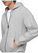 Thumbnail Sweat zippé gris uni avec une coupe droite et un col à capuche - Image 6