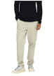 Thumbnail Pantalon chino en coton écru uni avec une coupe droite et une taille élastiquée - Image 3