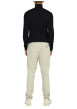 Thumbnail Pantalon chino en coton écru uni avec une coupe droite et une taille élastiquée - Image 4