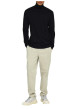 Thumbnail Pantalon chino en coton écru uni avec une coupe droite et une taille élastiquée - Image 5