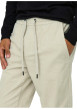 Thumbnail Pantalon chino en coton écru uni avec une coupe droite et une taille élastiquée - Image 6