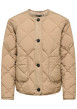 Thumbnail Blouson beige uni avec une coupe droite et une fermeture boutonnée