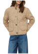 Thumbnail Blouson beige uni avec une coupe droite et une fermeture boutonnée - Image 3