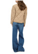 Thumbnail Blouson beige uni avec une coupe droite et une fermeture boutonnée - Image 4