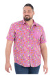 Thumbnail Chemise parme à motifs avec une coupe droite et un col à revers