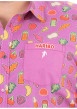 Thumbnail Chemise parme à motifs avec une coupe droite et un col à revers - Image 4