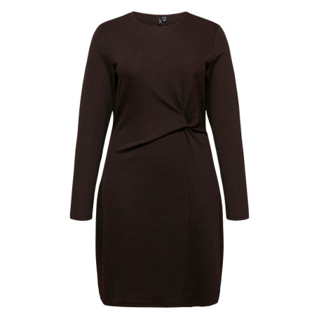Robe courte marron à coupe ajustée pourvue d'un...