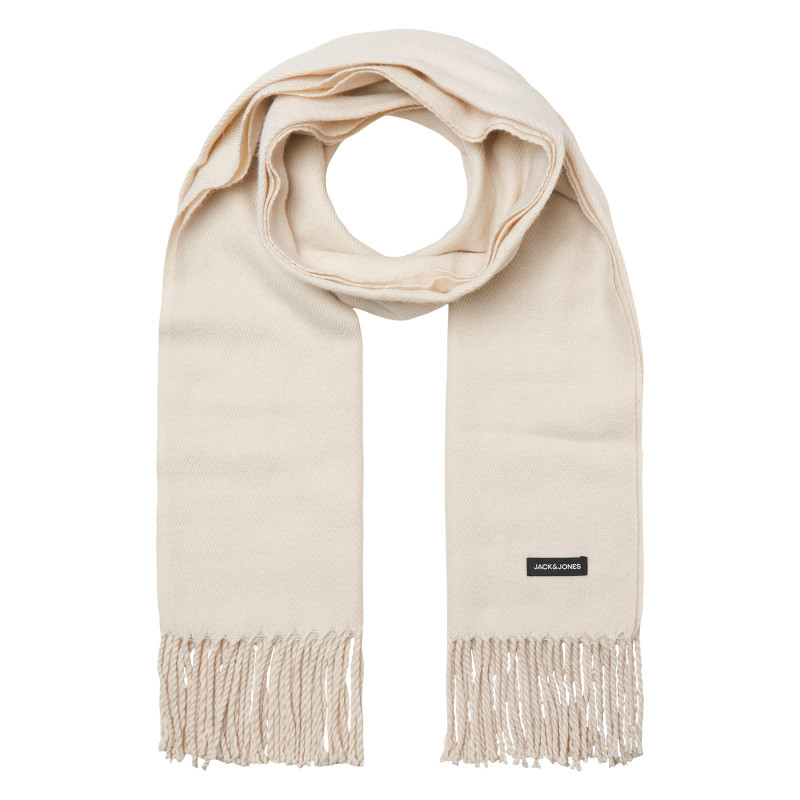 Premium - écharpe écrue Unie Avec Une étiquette De La Marque Jack & Jones Cousue - Beige
