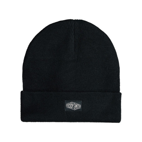 Bonnet noir uni muni d'un large revers avec...