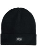 Thumbnail Bonnet noir uni muni d'un large revers avec étiquette de la marque cousue