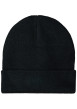 Thumbnail Bonnet noir uni muni d'un large revers avec étiquette de la marque cousue - Image 2