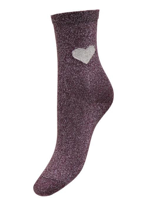 Chaussettes hautes bordeaux unies avec un...