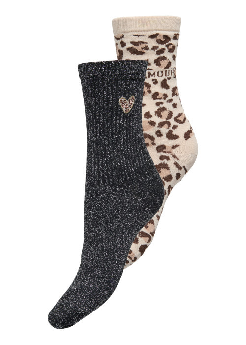 Lot de 2 paires de chaussettes hautes noires et...