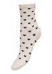 Thumbnail Chaussettes hautes en coton mélangé écru à motifs cœurs