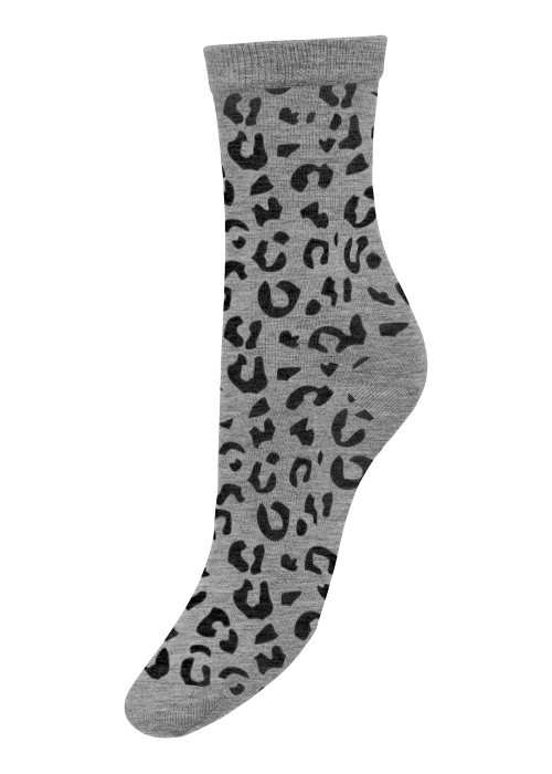 Chaussettes hautes en coton mélangé grises à...