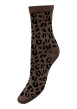 Thumbnail Chaussettes hautes en coton mélangé marron à motifs léopard