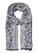 Thumbnail Foulard gris à motifs avec un imprimé animalier léopard sur l'ensemble