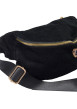 Thumbnail Banane en coton noire unie avec une fermeture zippée et une sangle - Image 4