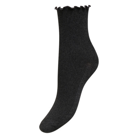 Chaussettes hautes anthracite unie avec une...