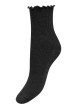 Thumbnail Chaussettes hautes anthracite unie avec une finition festonnée