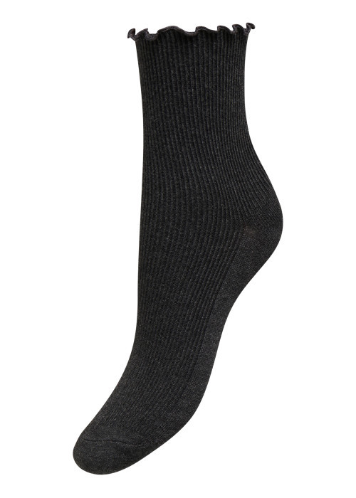Chaussettes hautes anthracite unie avec une...
