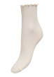 Thumbnail Chaussettes hautes blanche uni avec une finition festonnée