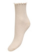 Thumbnail Chaussettes hautes écrue unie avec une finition festonnée