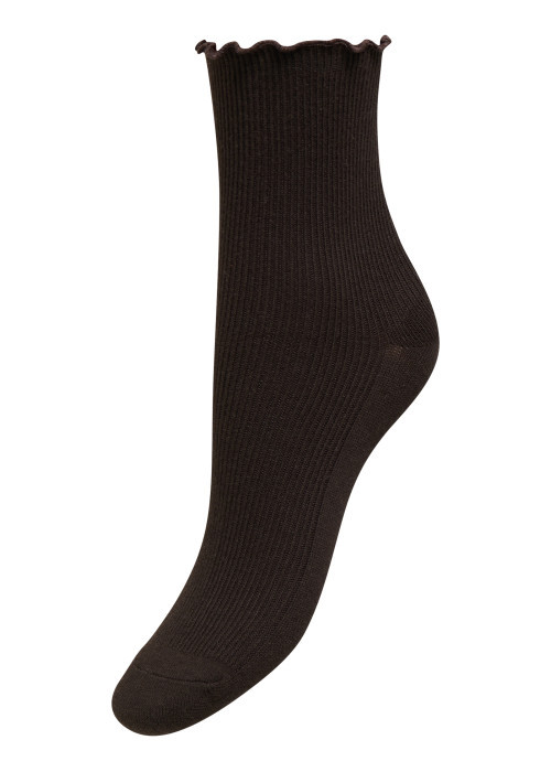 Chaussettes hautes marron unie avec une...