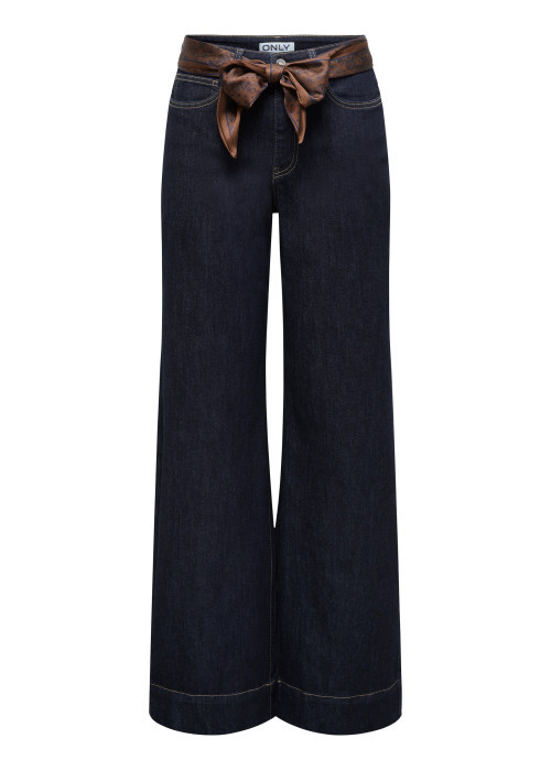 Jean en coton brut uni avec une coupe bootcut...