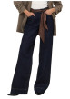 Thumbnail Jean en coton brut uni avec une coupe bootcut et une ceinture à la taille - Image 3