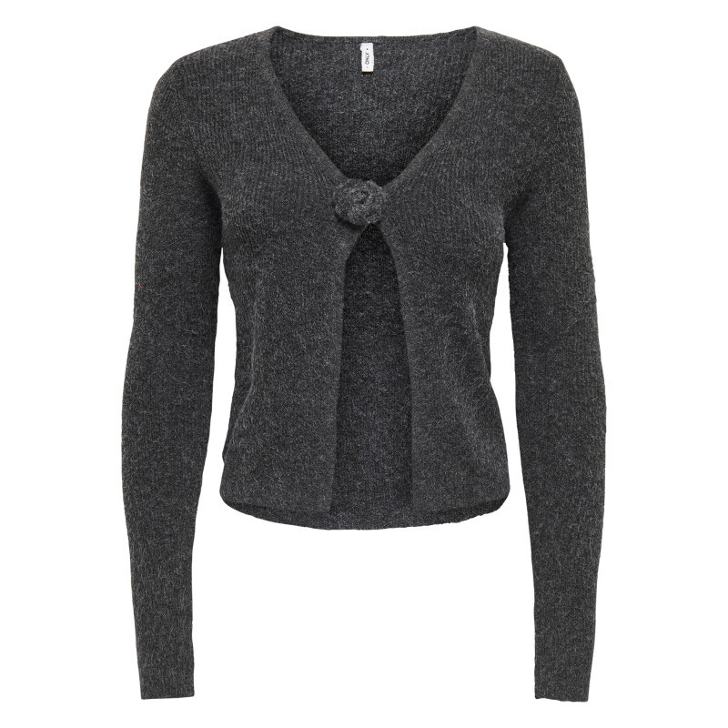 Only - Gilet Gris Uni Avec Une Coupe Ajustée Et Des Manches Longues - Gris