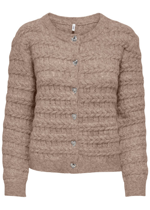 Gilet brun uni avec une coupe droite et des manches longues