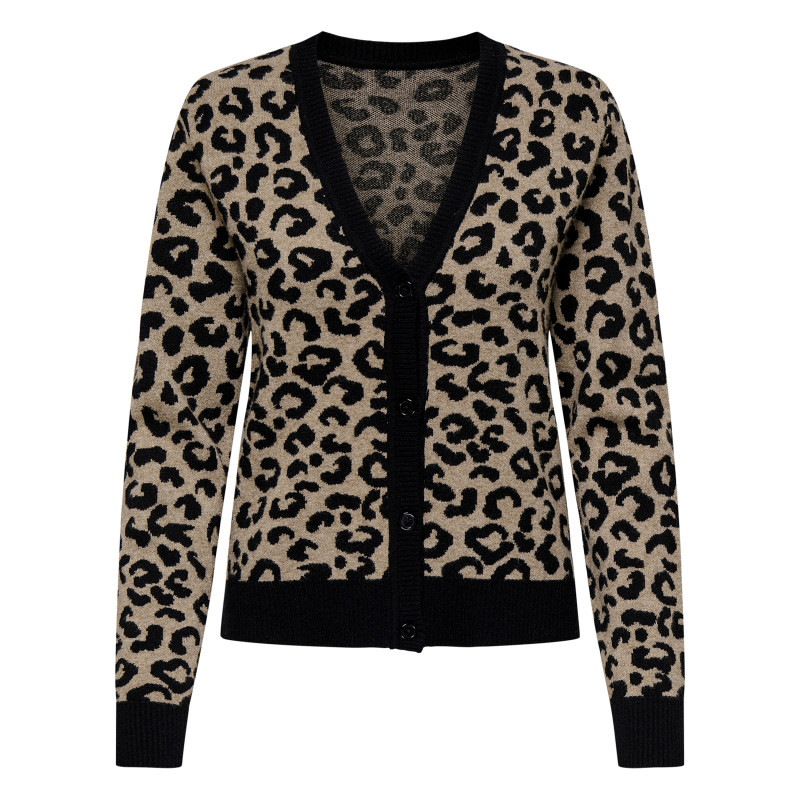 Only - Gilet Léopard à Motifs Avec Une Coupe Droite Et Des Manches Longues - Multicolore Only - Gilet Léopard à Motifs Avec Une Coupe Droite Et Des Manches Longues - Multicolore